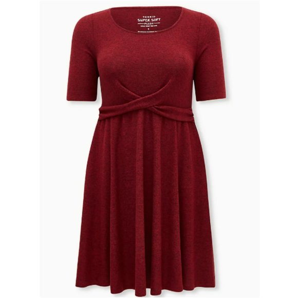 torrid Dresses & Skirts - Torrid 4 Super Soft Plush Wrap Waist Skater Dress